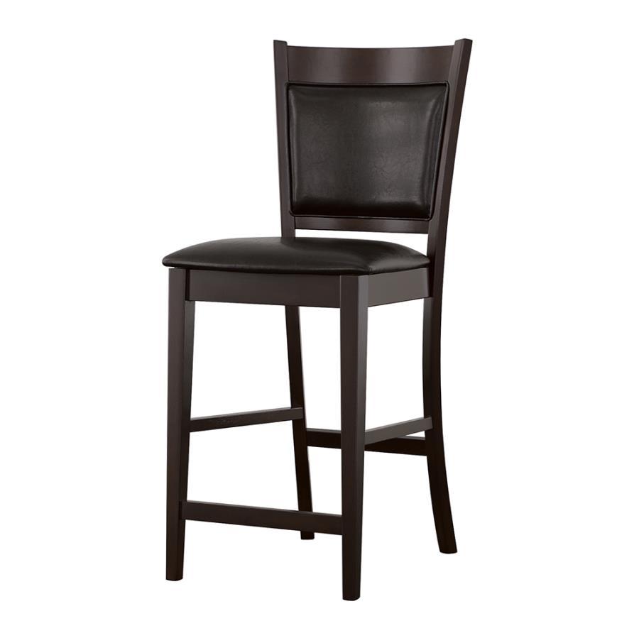 Jaden - Upholstered Counter Chair (Set of 2) - Black And Espresso CoasterEveryday