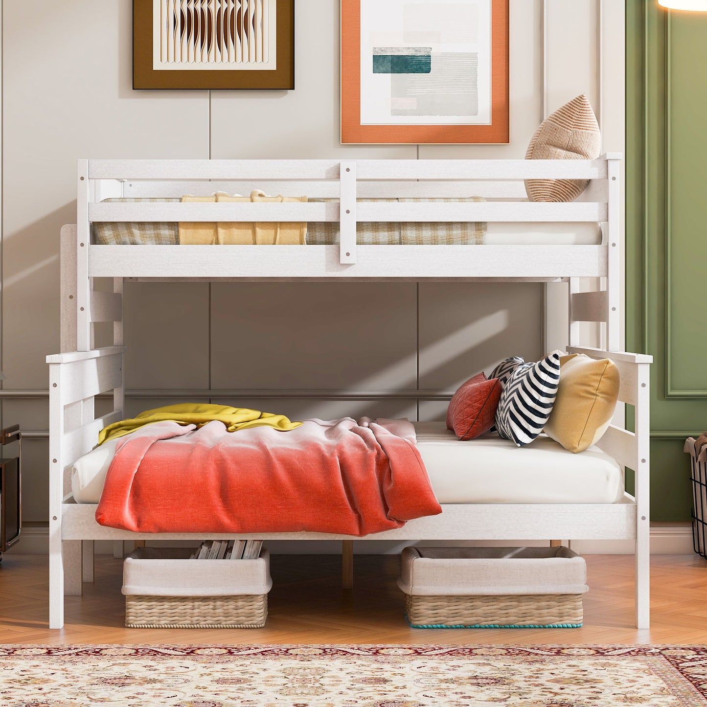 Detachable Design Bunk Bed With Ladder Hearth and Haven