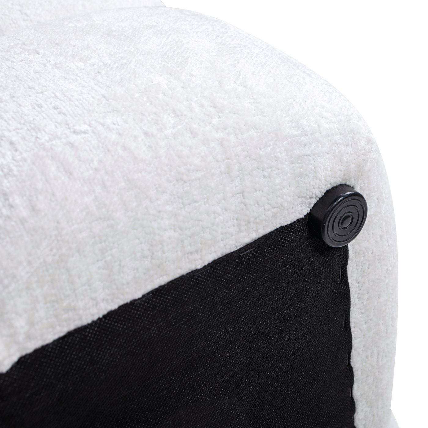 Pixel - Oversized Square Tufted Pouf Ottoman - Almond White Jennifer Taylor Home