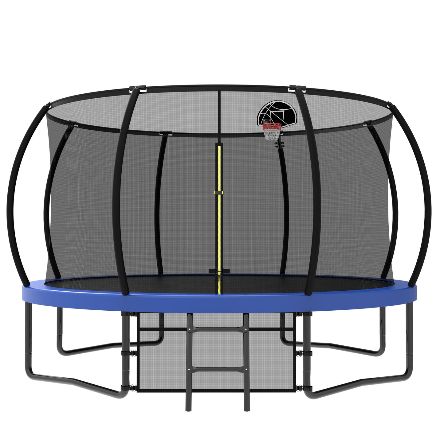 12' Recreational Kids Trampoline With Safety Enclosure Net & Ladder, Outdoor Recreational Trampolines Daily Nest