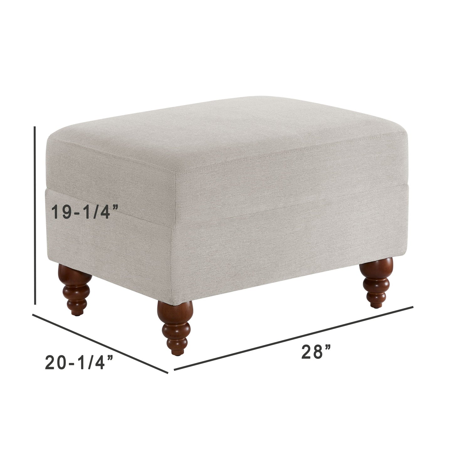 Candor - Ottoman Upholstered Footrest - Beige / Gray Home Essentials