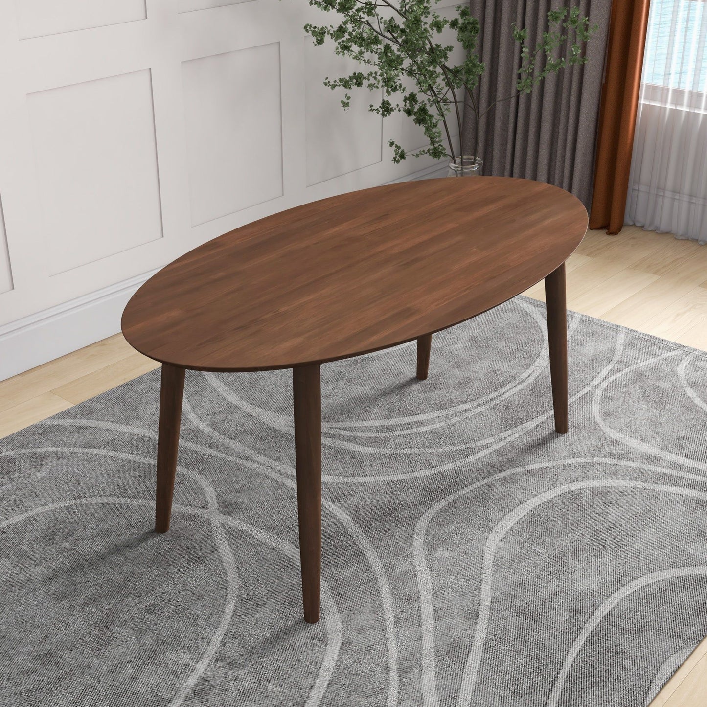 Ada - Mid-Century Modern Style Oval Dining Table Ashcroft Furniture