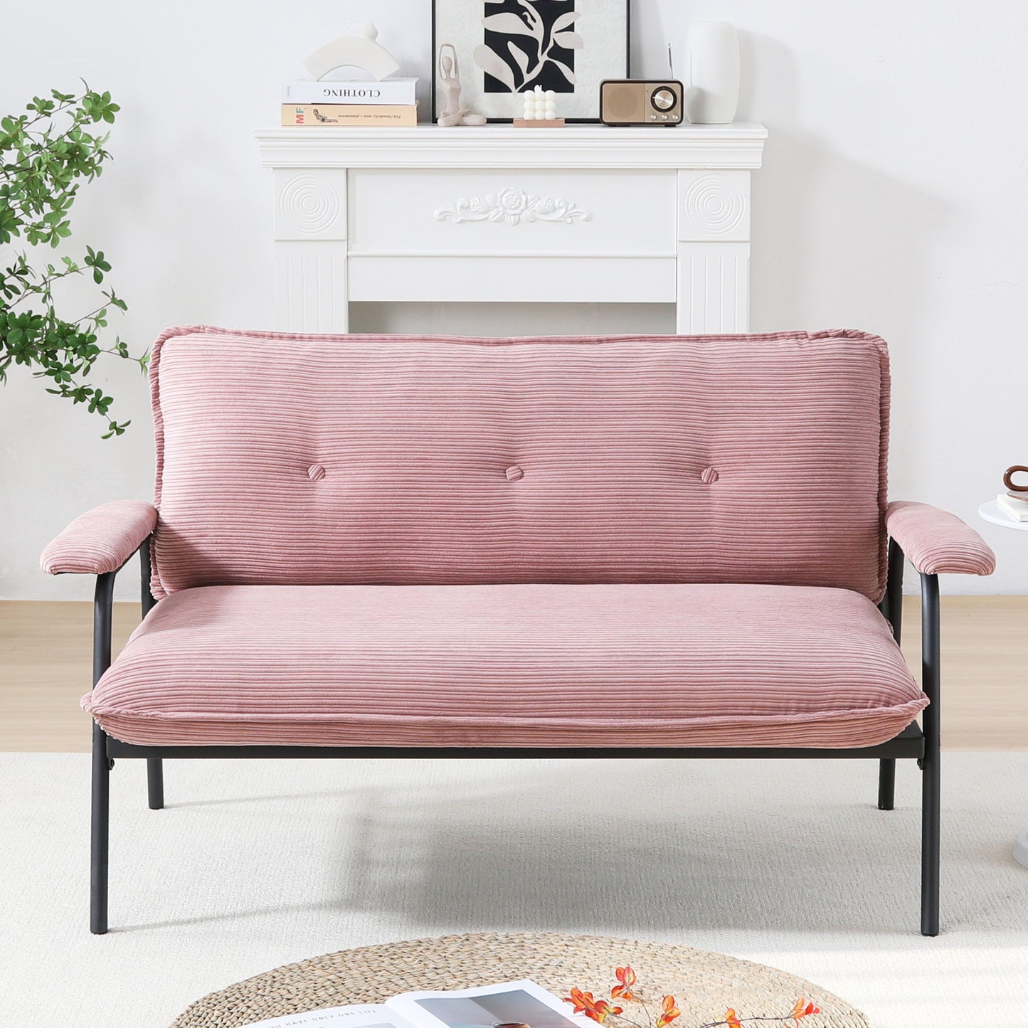 Modern Metal Frame Sofa With Sponge Filling For Compact Spaces And Versatile Use Home Essentials