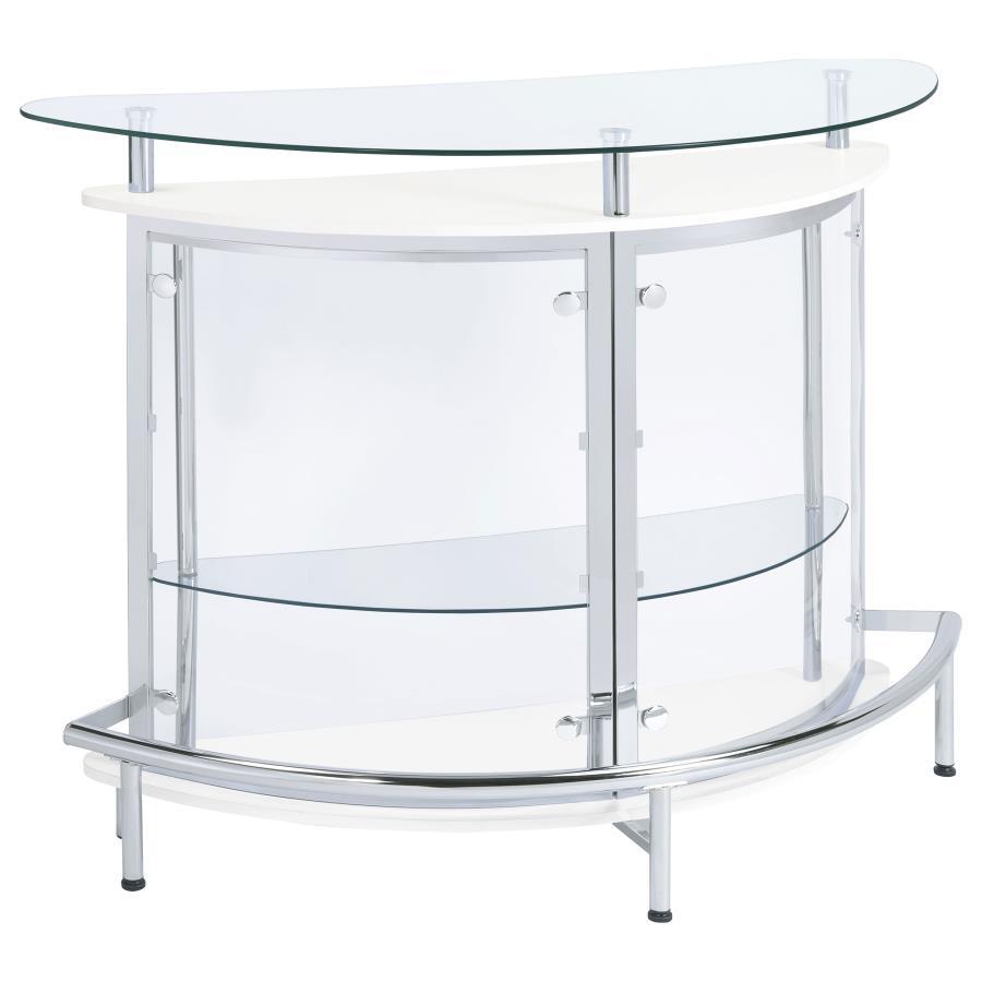 Amarillo - Freestanding Glass Top Home Bar Wine Cabinet CoasterEssence