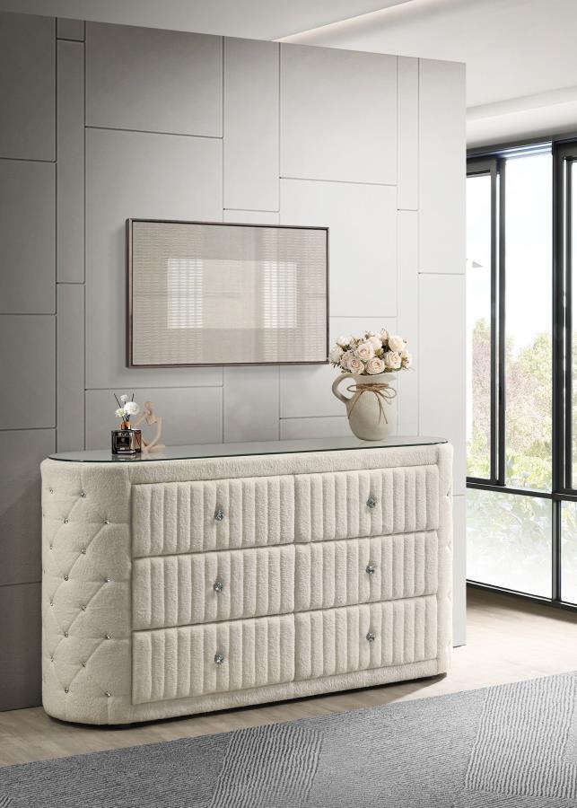 Sonya - 6-Drawer Upholstered Bedroom Dresser Coaster Fine Furniture