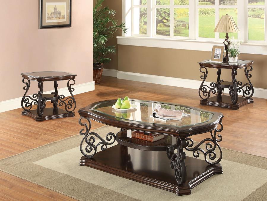 Laney - Glass Top Coffee And End Table Set Coaster Fine Furniture