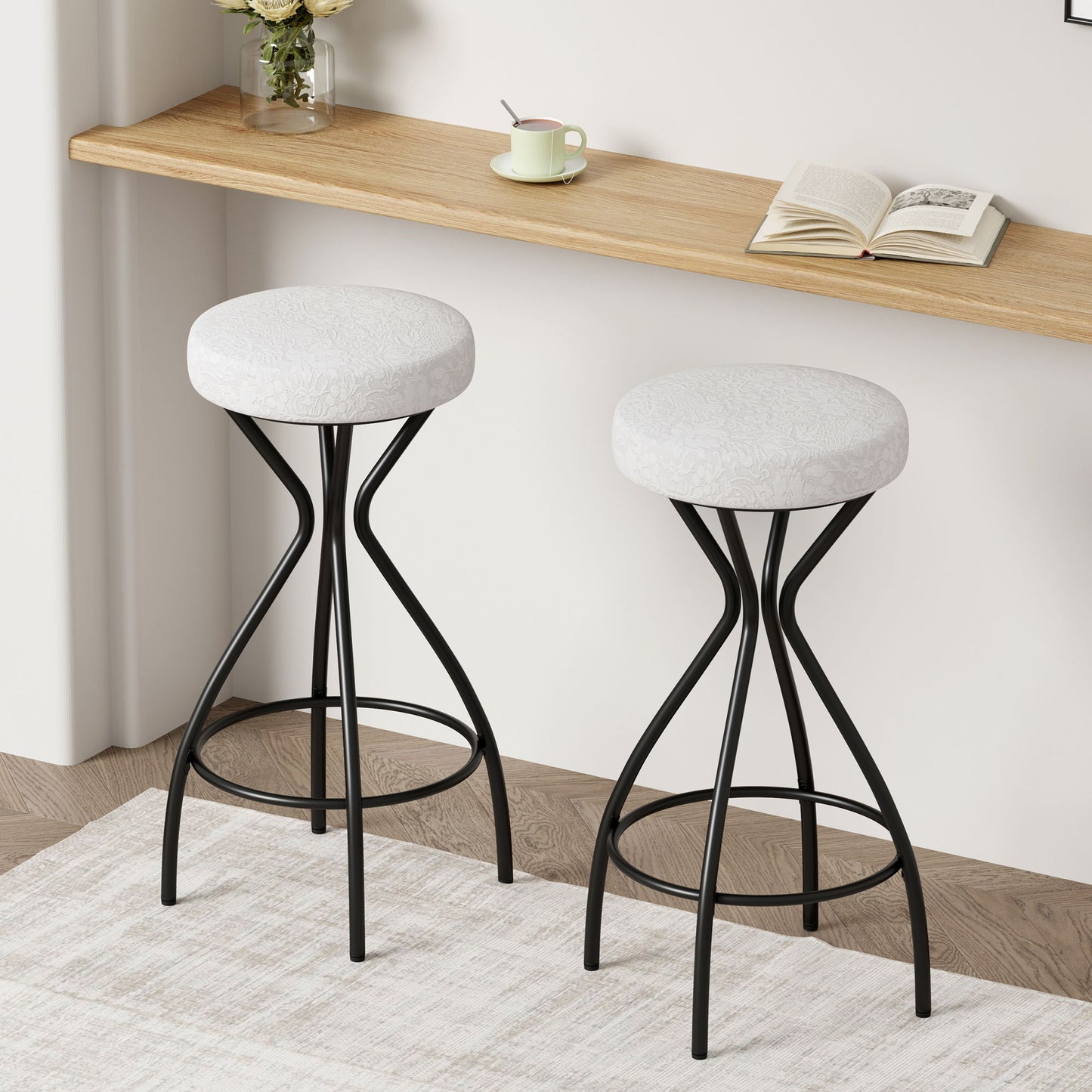 Modern Backless Bar Stools For Kitchen Island (Set of 2) Home Essentials