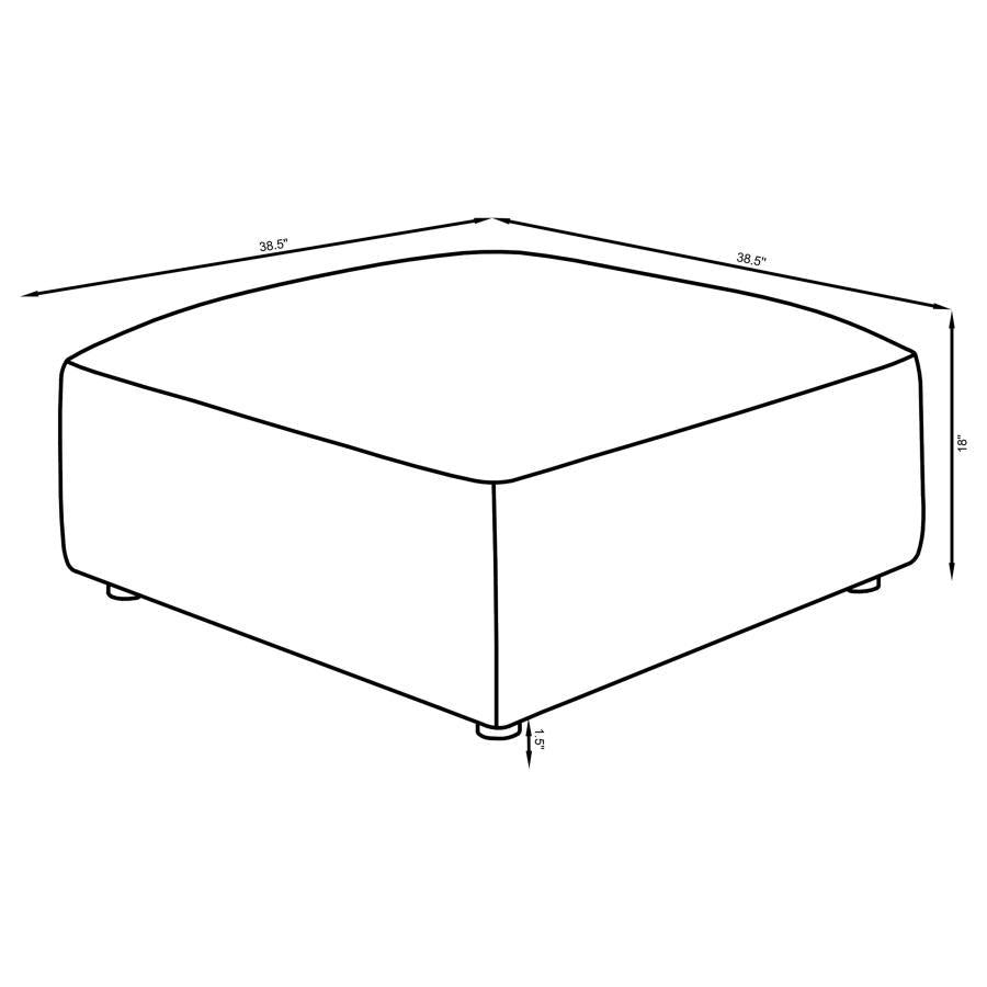 Jennifer - Square Upholstered Ottoman CoasterElevations
