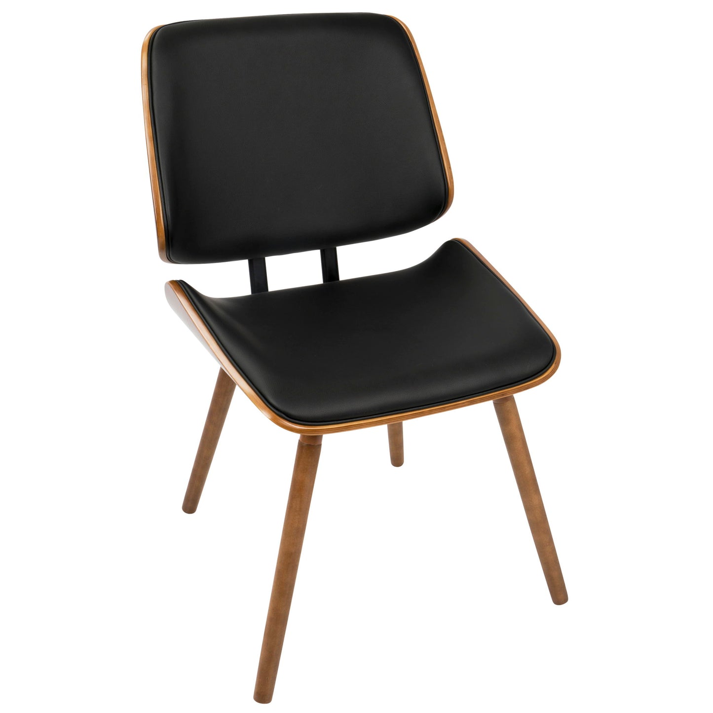 Lombardi - Mid-Century Modern Dining / Chair (Set of 2) - Walnut / Black Lumi Source