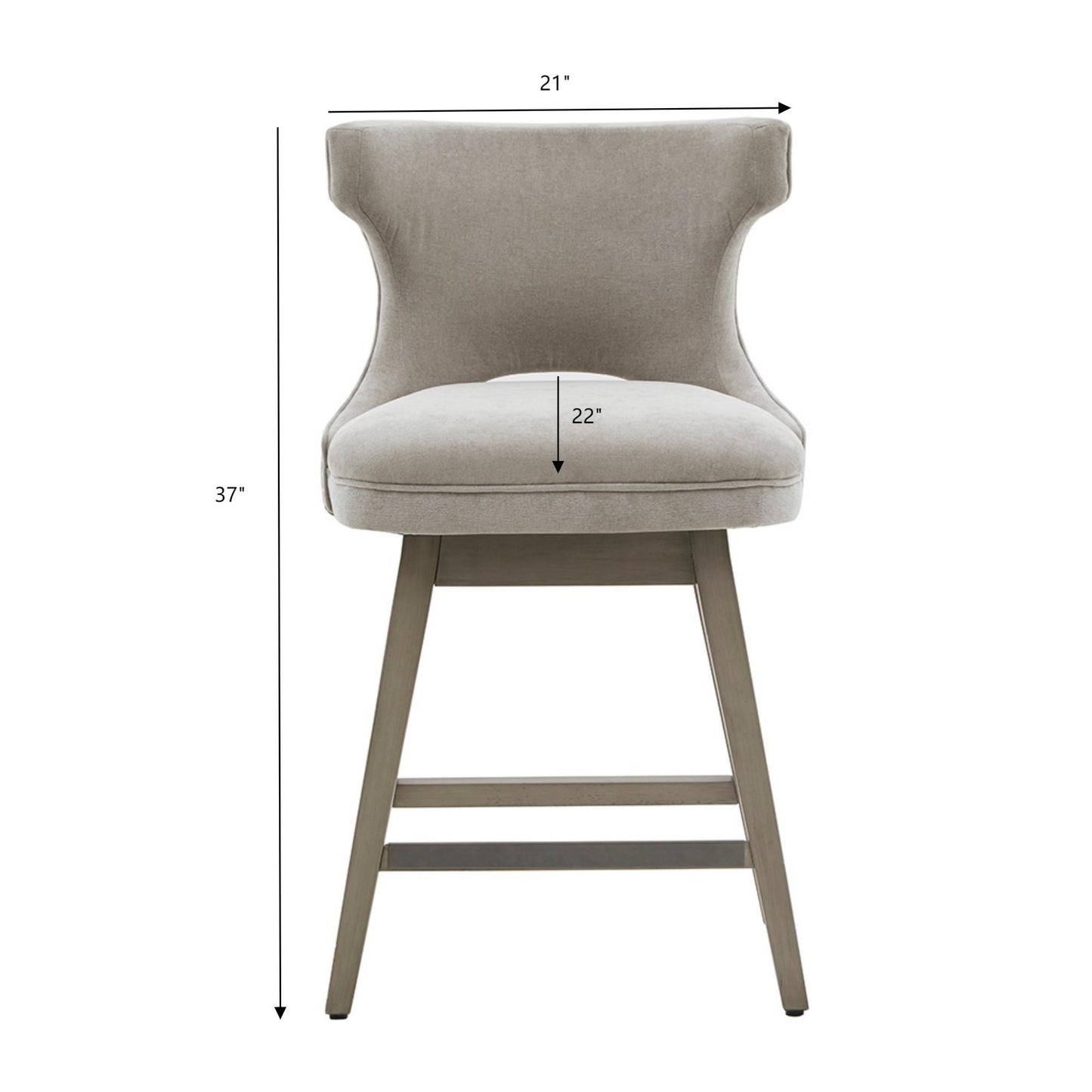 360 Degree Swivel Counter Stool With Silver Detailing JLA