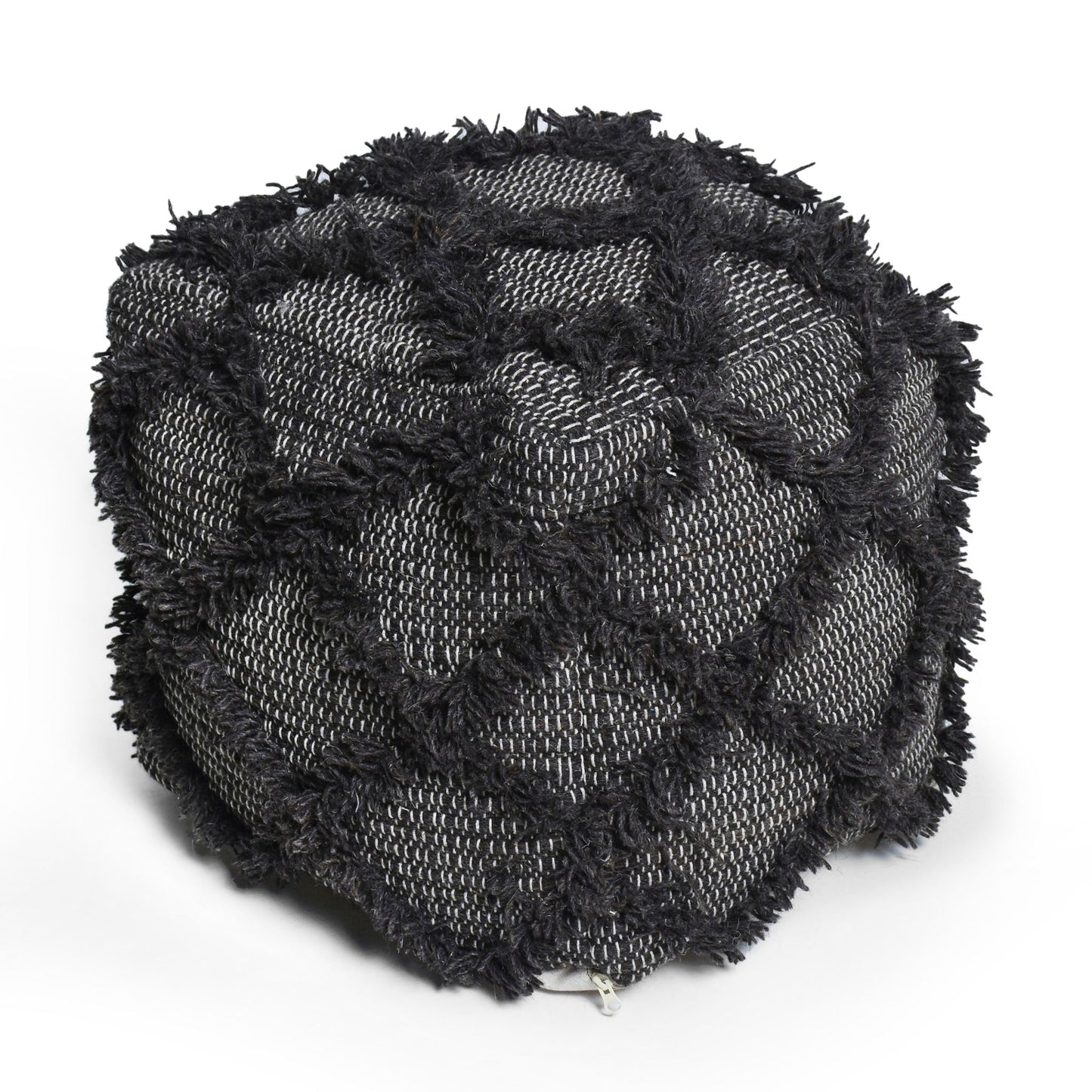 Jumanji - Handcrafted Wool And Cotton Pouf - Brown Home Essentials