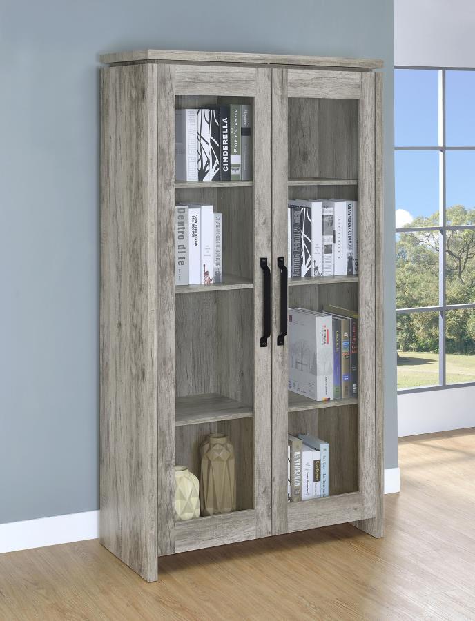 Alejo - 2 Door Engineered Wood Tall Cabinet - Gray Driftwood CoasterEssence