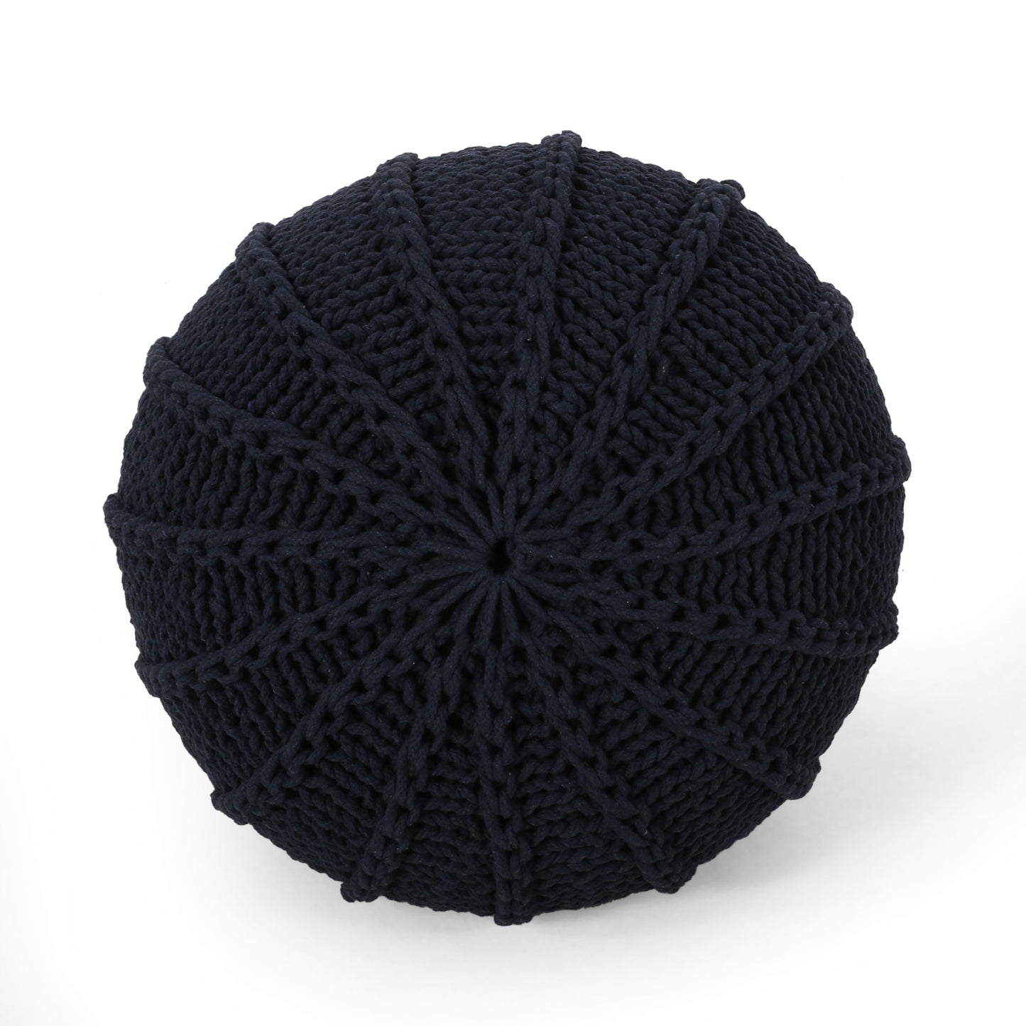 Bordeaux - Knitted Cotton Round Pouf Ottoman And Floor Cushion Home Essentials