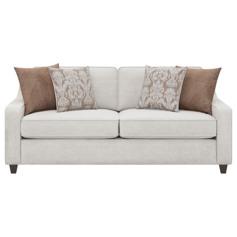 Christine - Upholstered Sloped Arm Sofa - Beige CoasterElevations