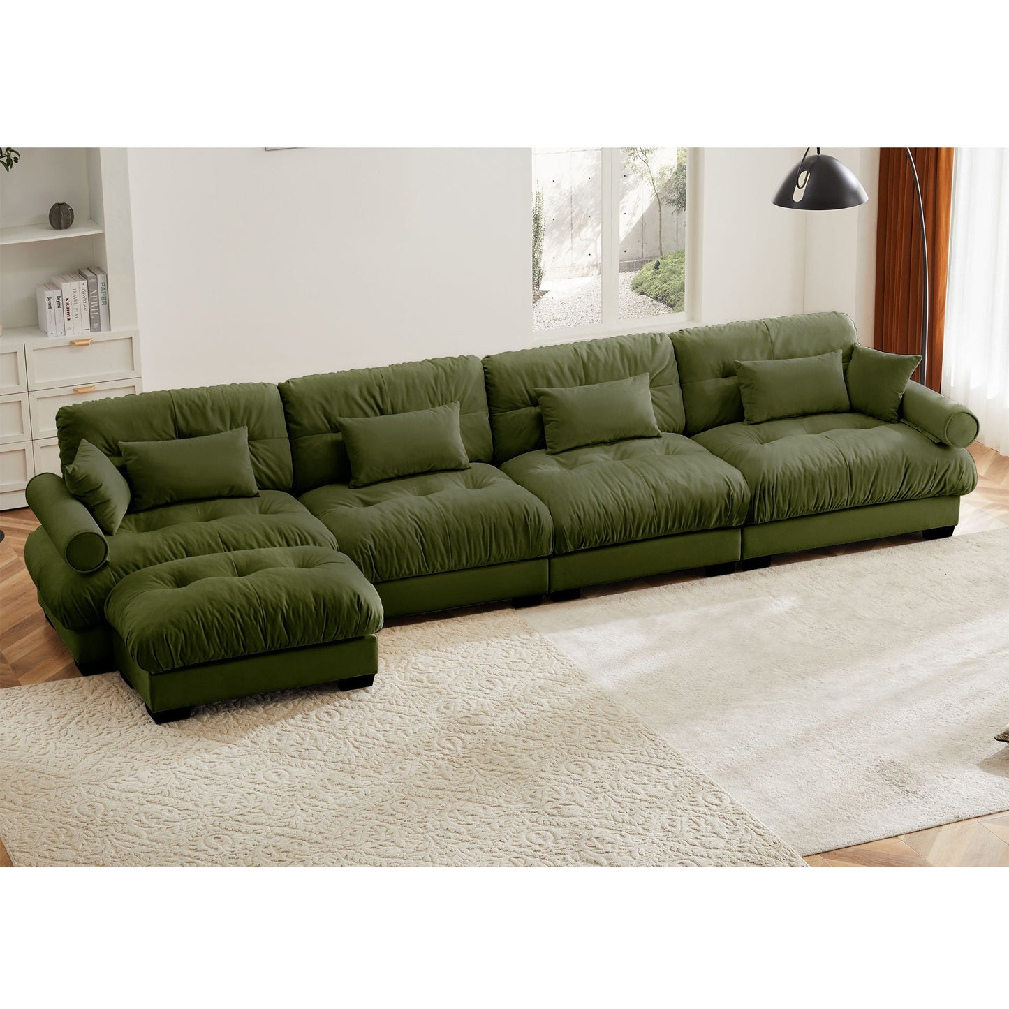 Super Comfort Oversized Modular Sectional Sofa With Movable Ottoman - Snoozhouse
