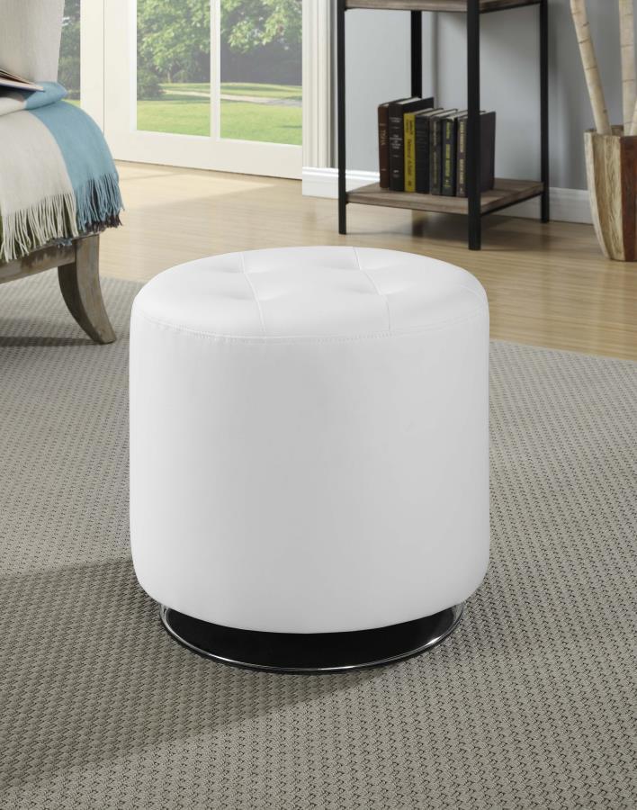 Bowman - Round Upholstered Tufted Swivel Ottoman CoasterEveryday