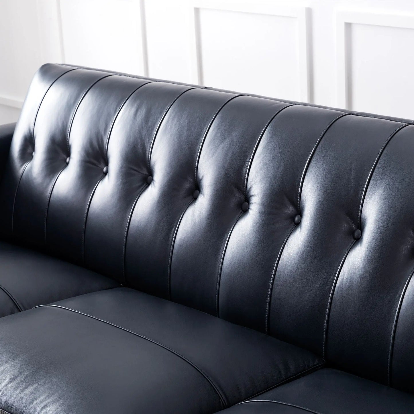 Mid-Century Tufted Leather Sofa Nicelink