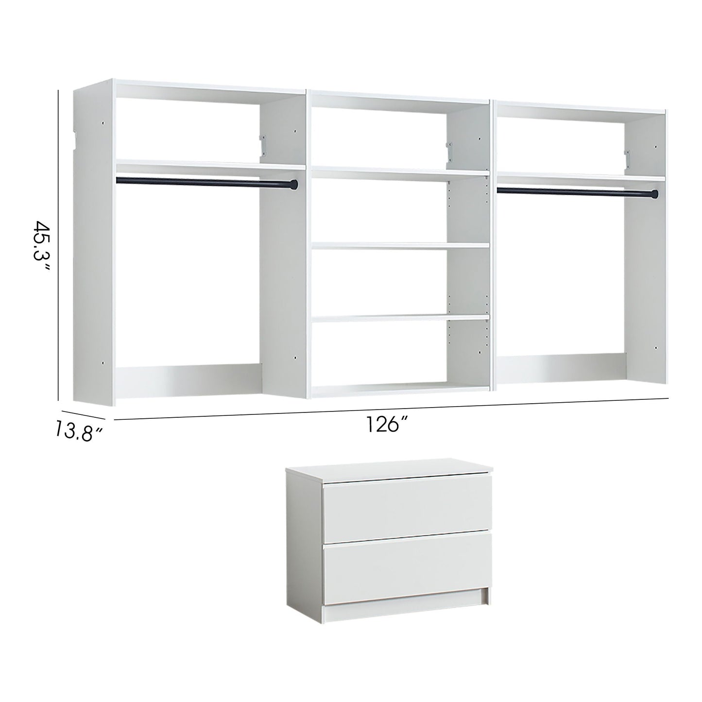 Devi - Wall Mounted Closet System With Modular Units Home Essentials