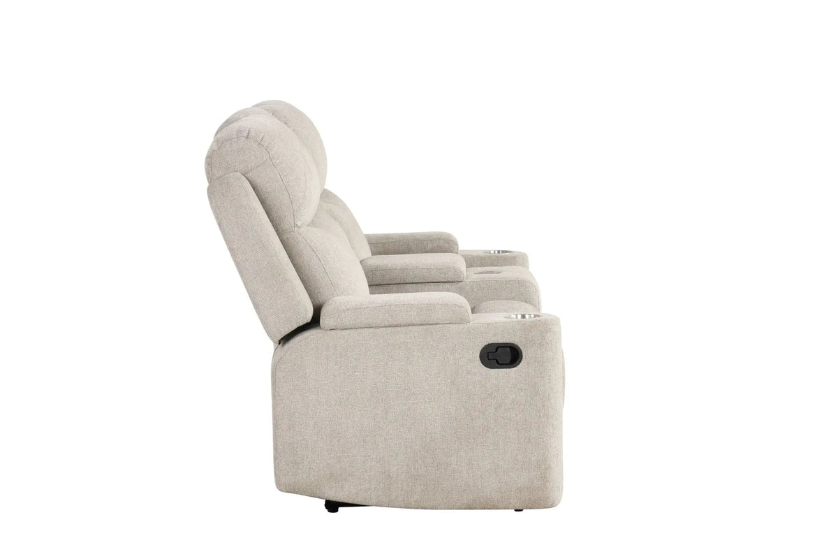 Galya - Motion Loveseat With Console - Light Gray Acme