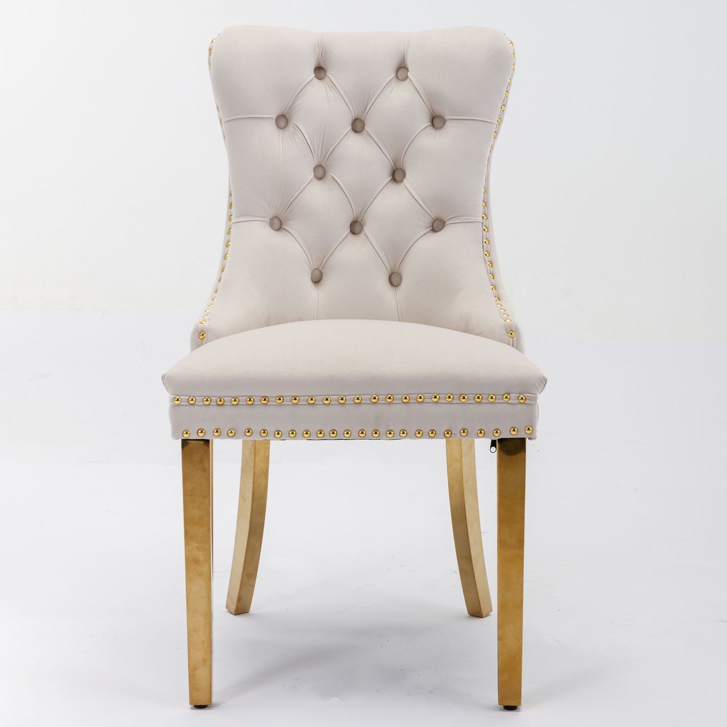 Nikki - Modern, High-End Tufted Solid Wood Contemporary Velvet Upholstered Dining Chair With Golden Stainless Steel Plating Legs, Nailhead Trim (Set of 2) Home Essentials