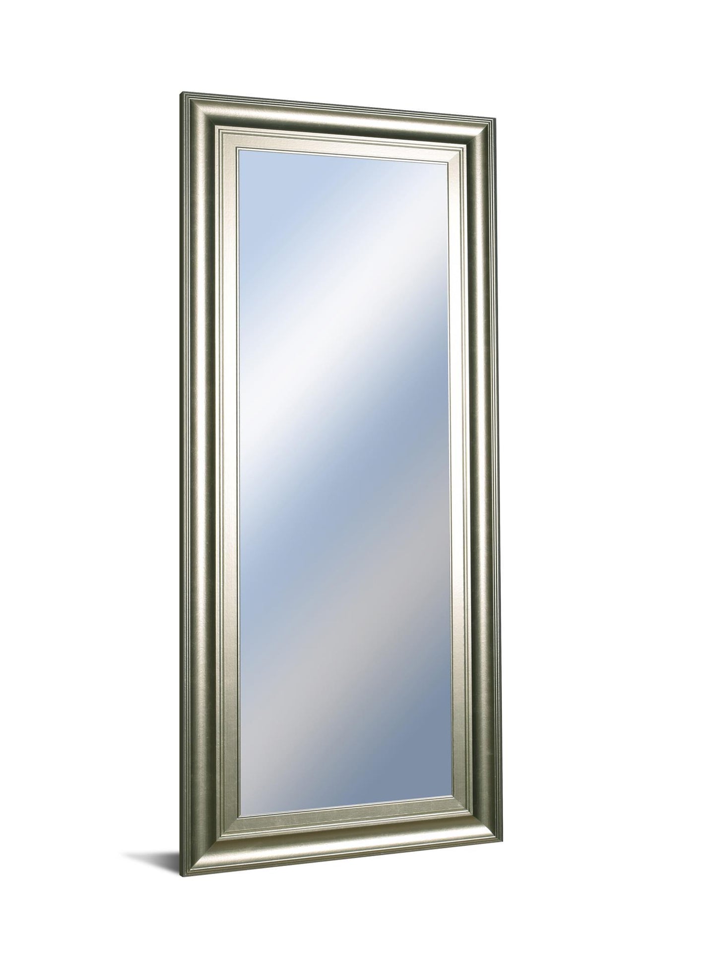 18x42 Decorative Framed Wall Mirror By Classy Art Promotional Mirror Frame #42 - Pearl Silver Classy Living
