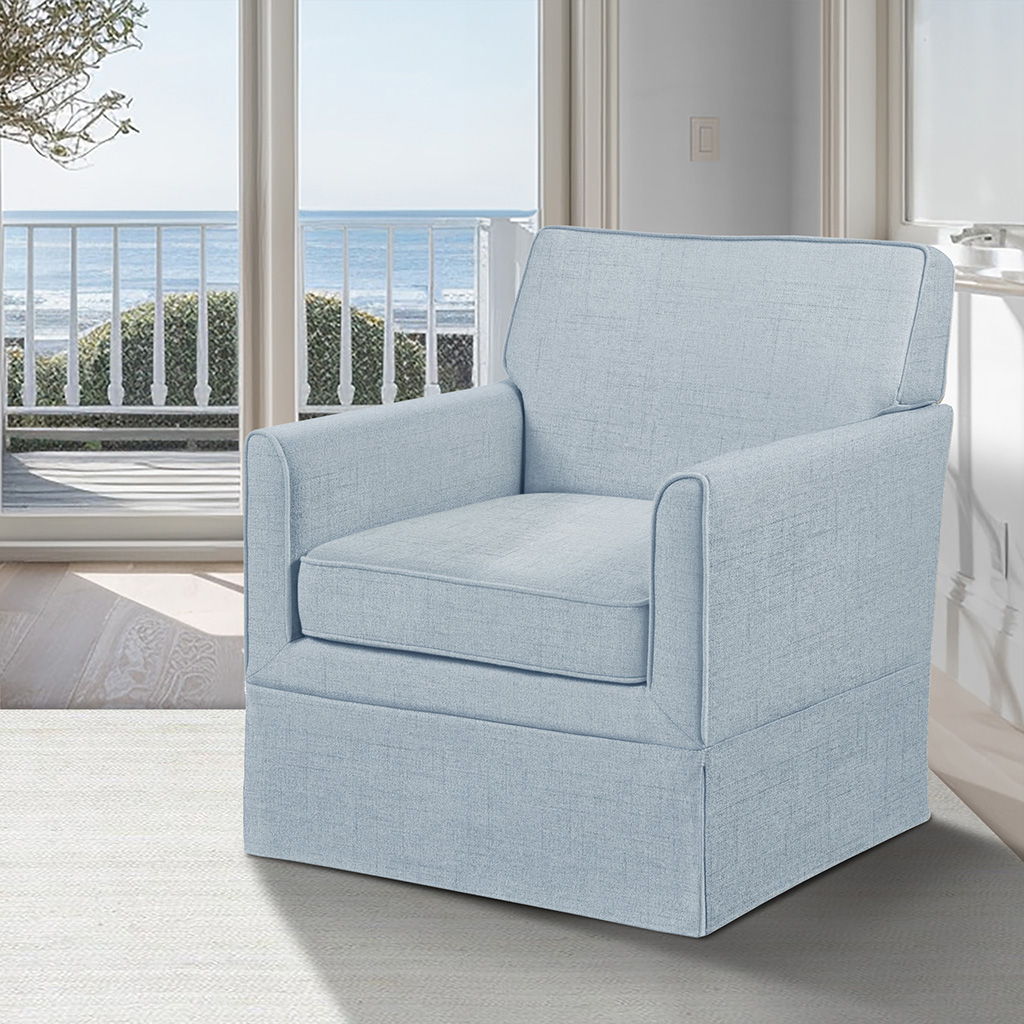 Paula - Slipcover Accent Armchair - Light Blue 510 Design