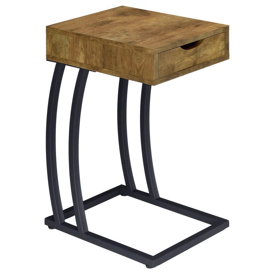 Troy - 1-Drawer C-Shaped Side Table Power Outlet CoasterEssence