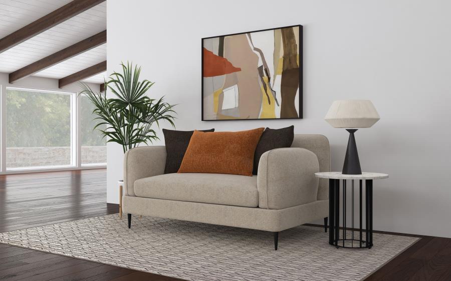 Jade - Chenille Upholstered Modern Track Arm Loveseat Coaster Fine Furniture