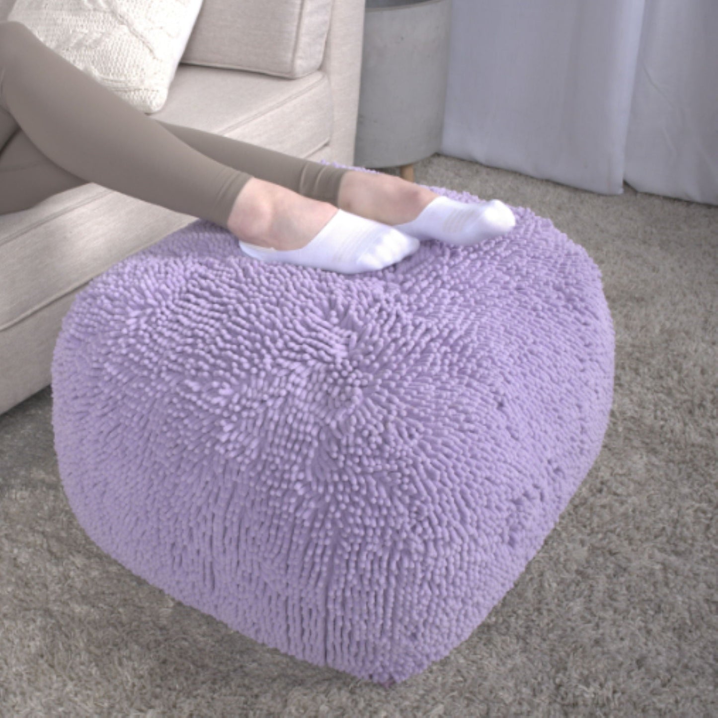 Spongy Microfiber Square Pouf Soft Seating Home Essentials