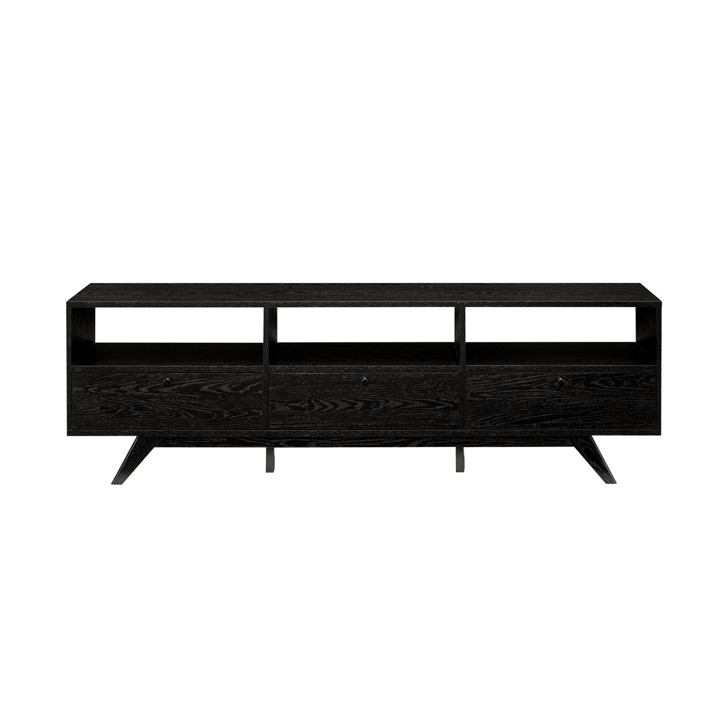 Modern Scandi 3 Door Low Profile TV Stand For TVs Up To 80" Walker Edison