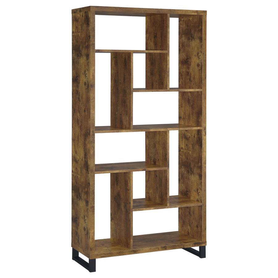 Delwin - 6-Shelf Bookshelf - Rustic Nutmeg CoasterEveryday