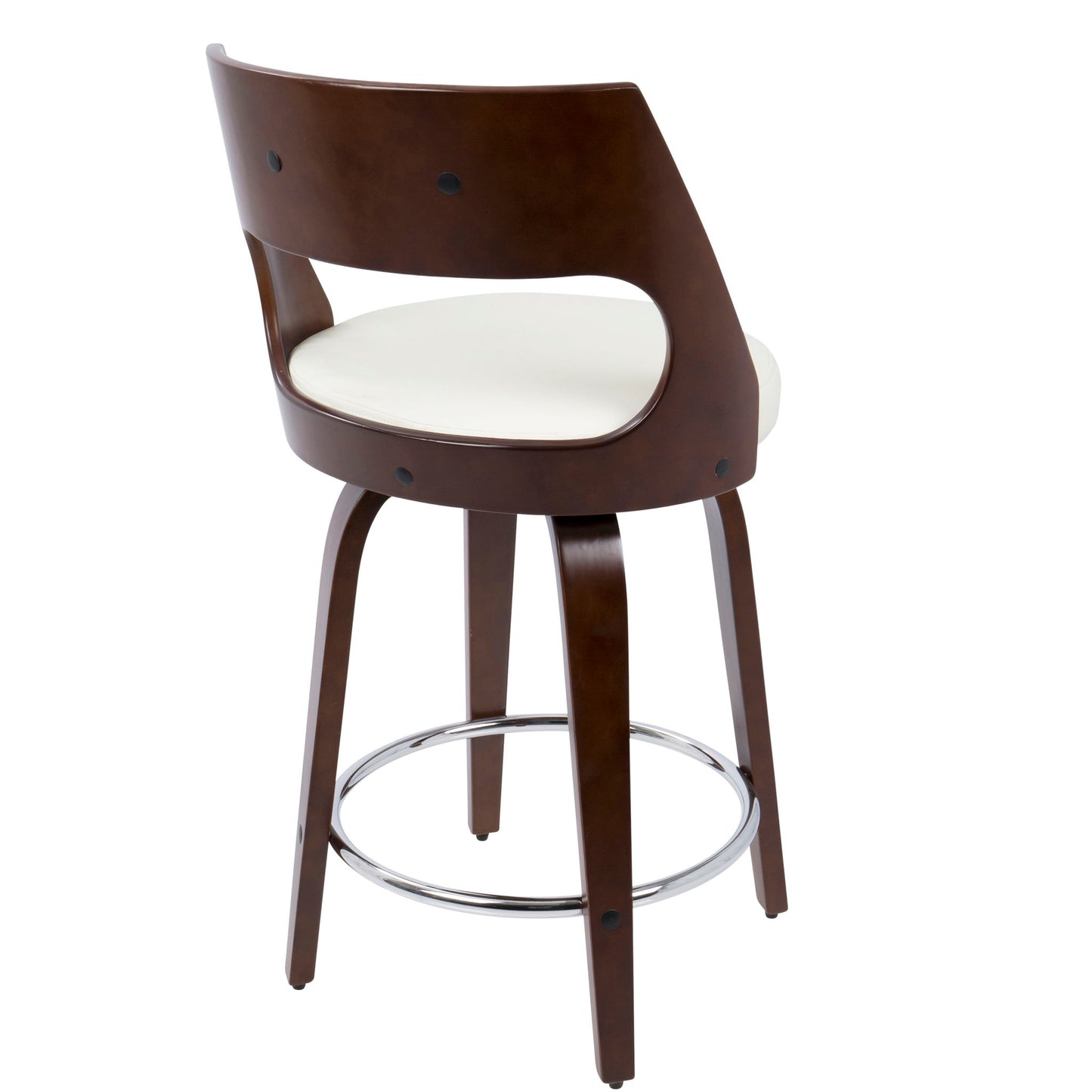 Cecina - Mid-Century Modern Fixed Height Counter Stool With Swivel And Round Footrest (Set of 2) Lumi Source