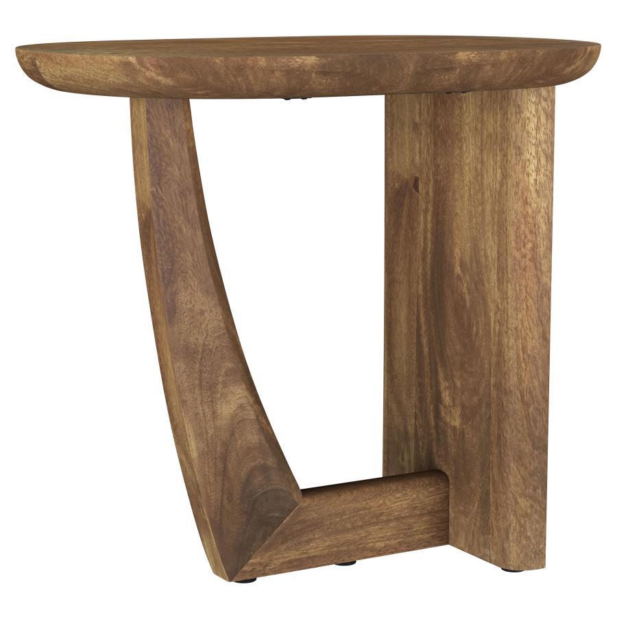 Fletcher - Round Solid Mango Wood Accent Side Table - Brown Coaster Fine Furniture