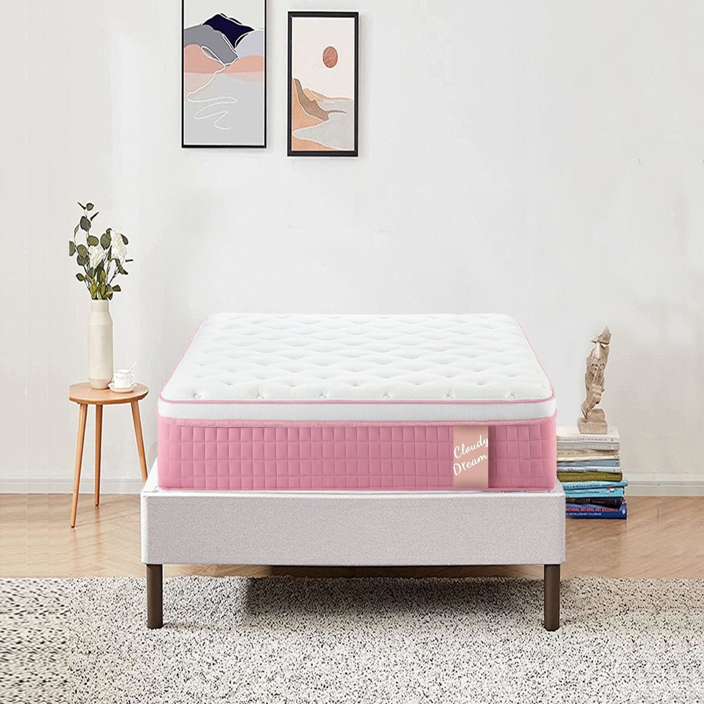 12" Hybrid Mattress With Individual Pocket Spring, Comortable Memory Foam Home Essentials