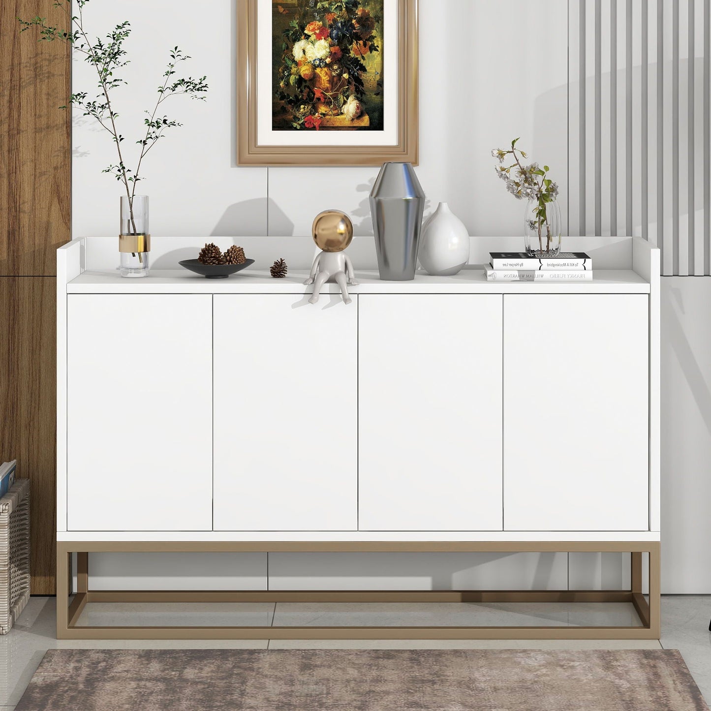 Modern Sideboard Elegant Buffet Cabinet With Large Storage Space For Dining Room, Entryway Hearth and Haven