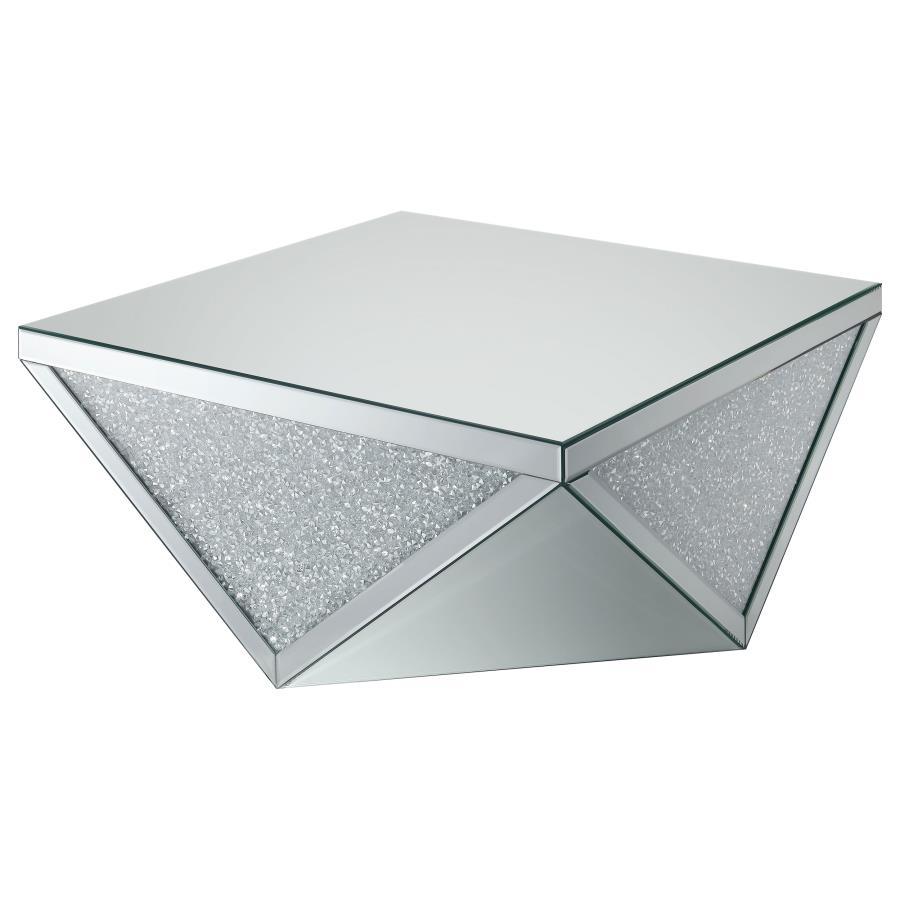 Amore - Square Mirrored Acrylic Crystal Table CoasterElevations