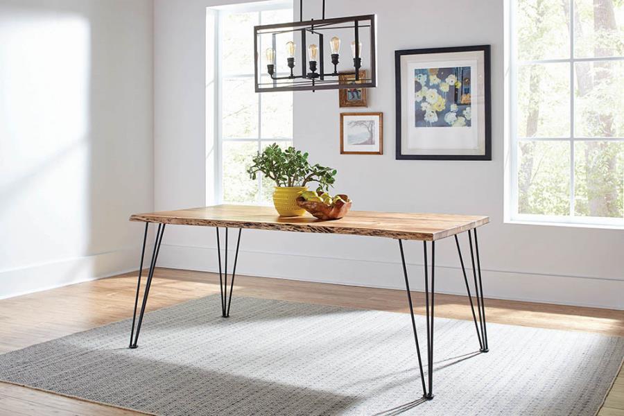 Sherman - Live Edge Dining Table - Natural Acacia CoasterElevations