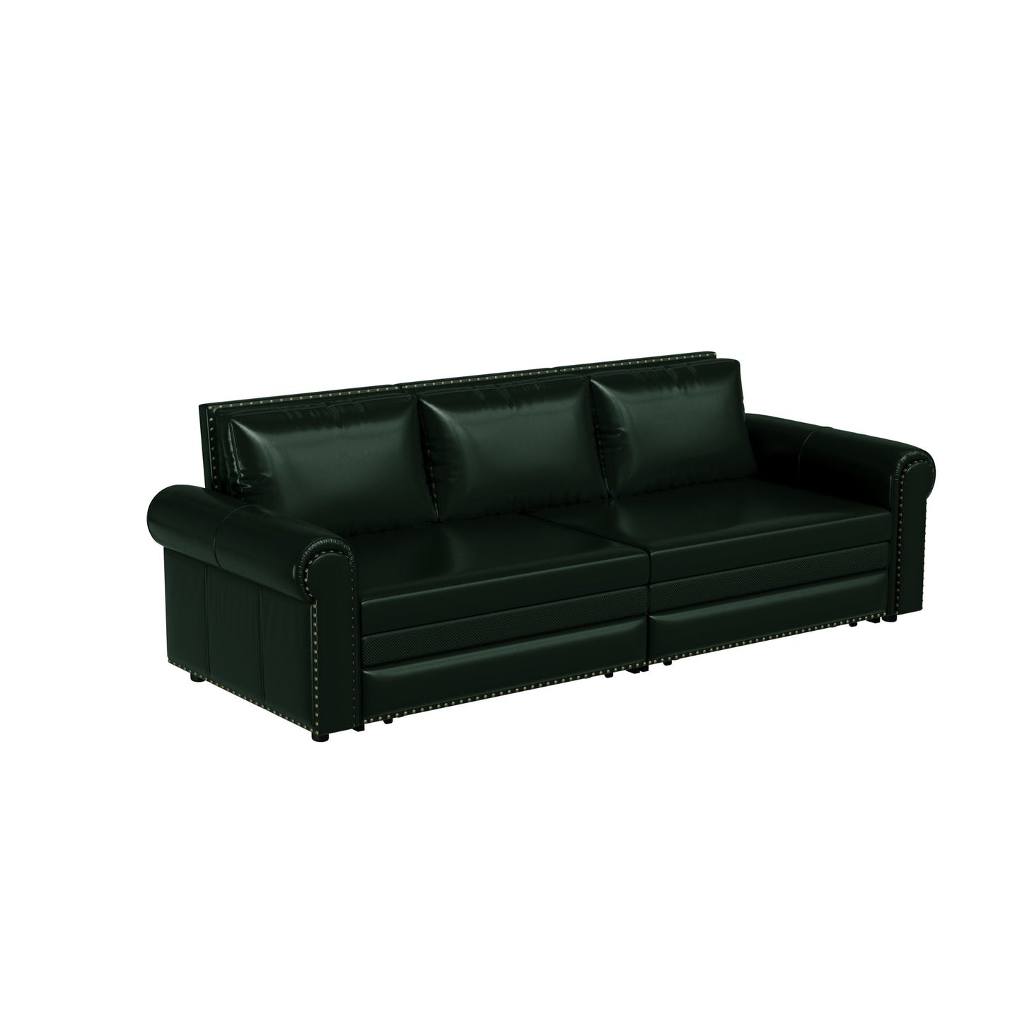 3 In 1 Convertible Sleeper Sofa With Nailhead Trim & Rolled Arm Home Essentials