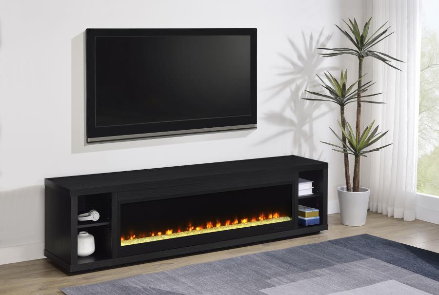 Deiter - 79" TV Stand Fireplace Media Console - Black Coaster Fine Furniture