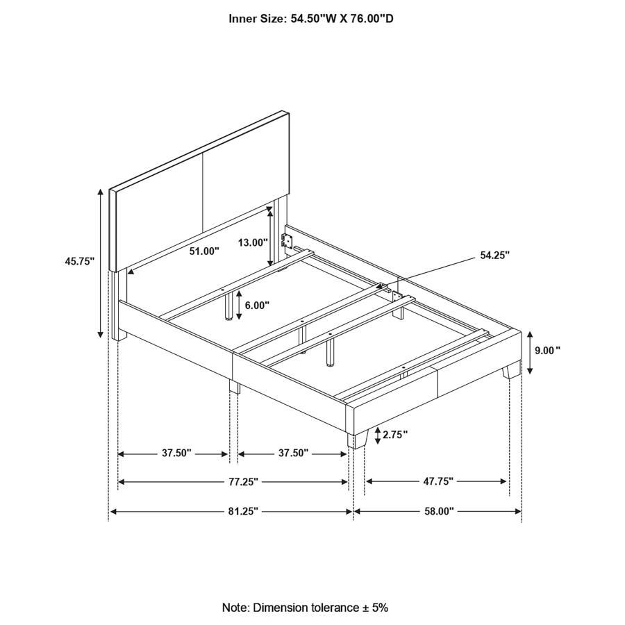 Dorian - Upholstered Panel Bed CoasterEveryday