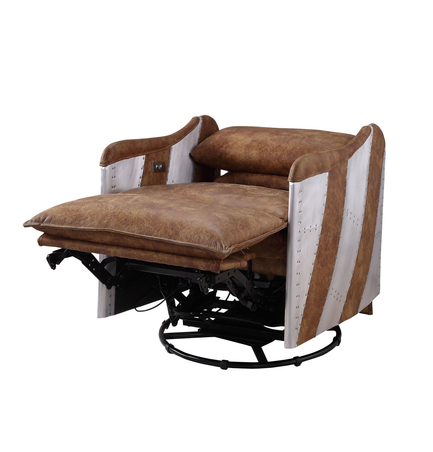 Qalurne - Power Motion Recliner With Swivel - Two Tone Mocha Acme