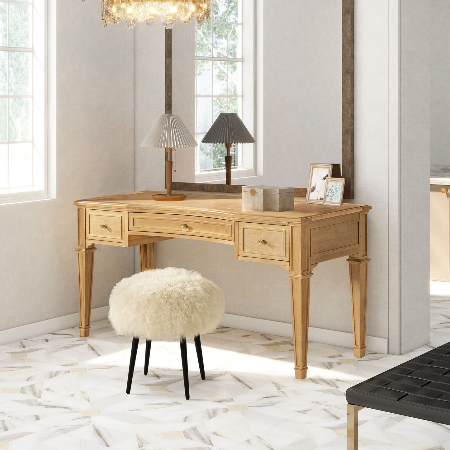 Dauphin - 3 Drawer Executive Desk Jennifer Taylor Home