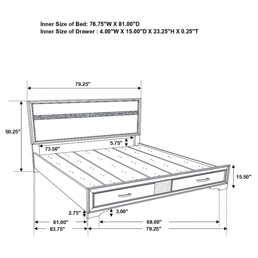Miranda - Storage Wood Panel Bed CoasterEveryday