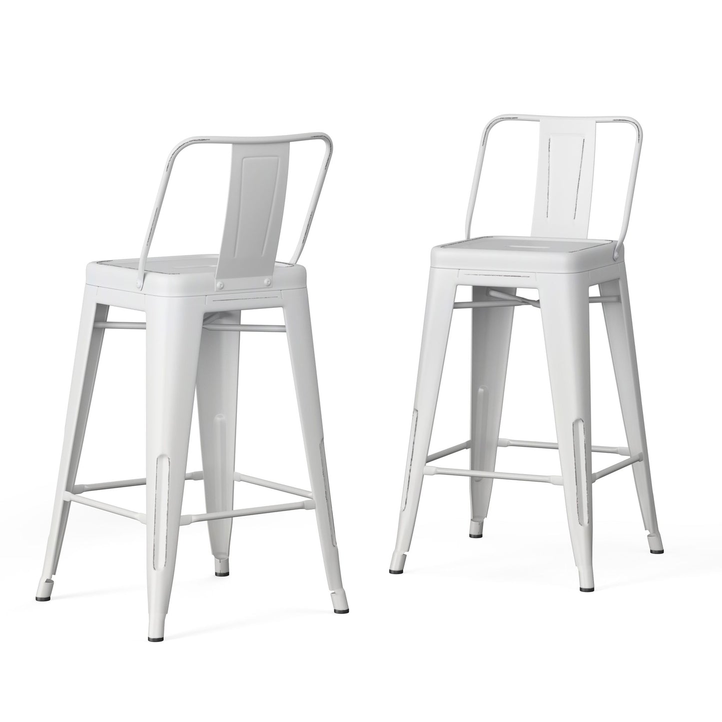 Rayne - Curved Back Metal Stool (Set of 2) Simpli-Home