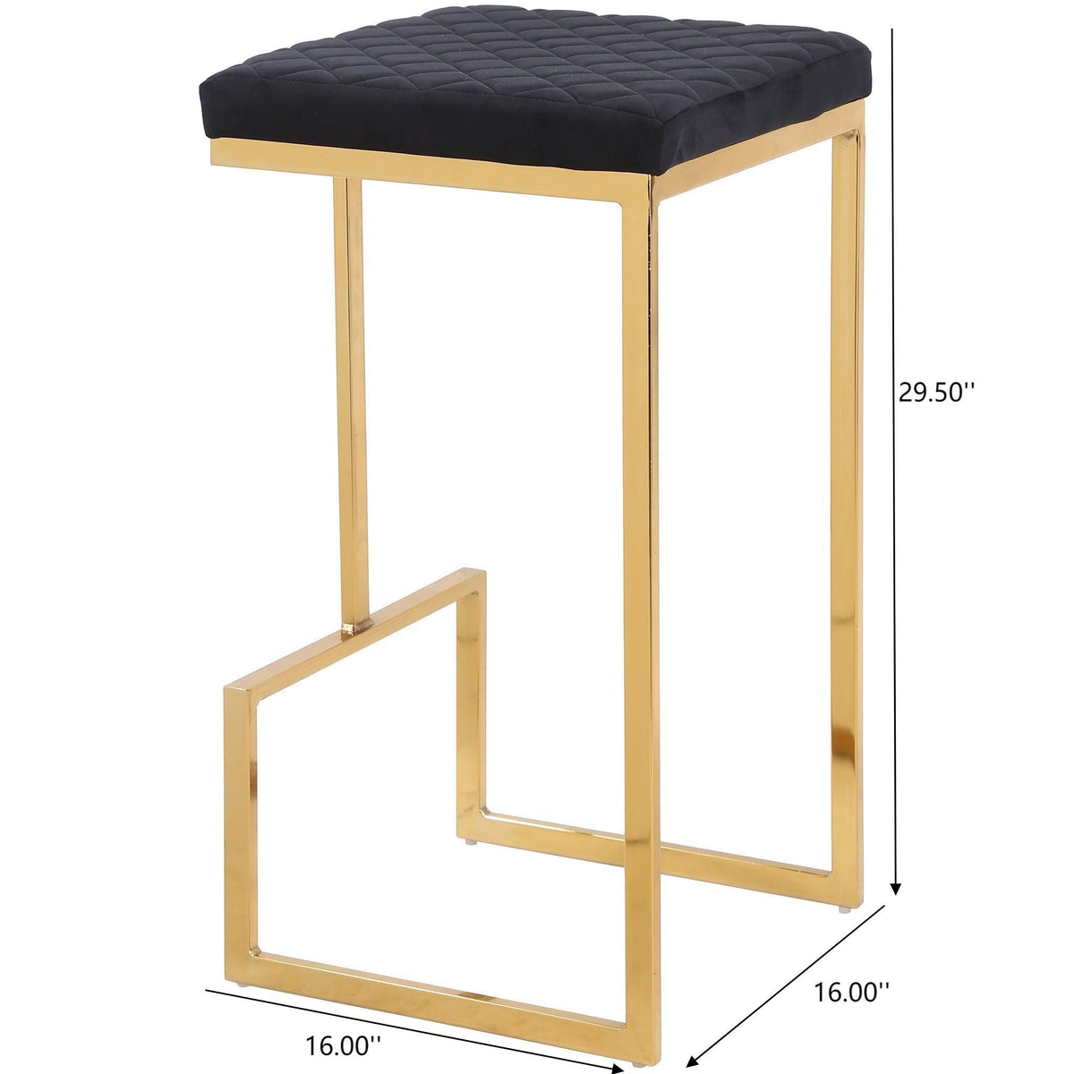 Joel - Upholstered Stool - Black / Gold Ashcroft Furniture