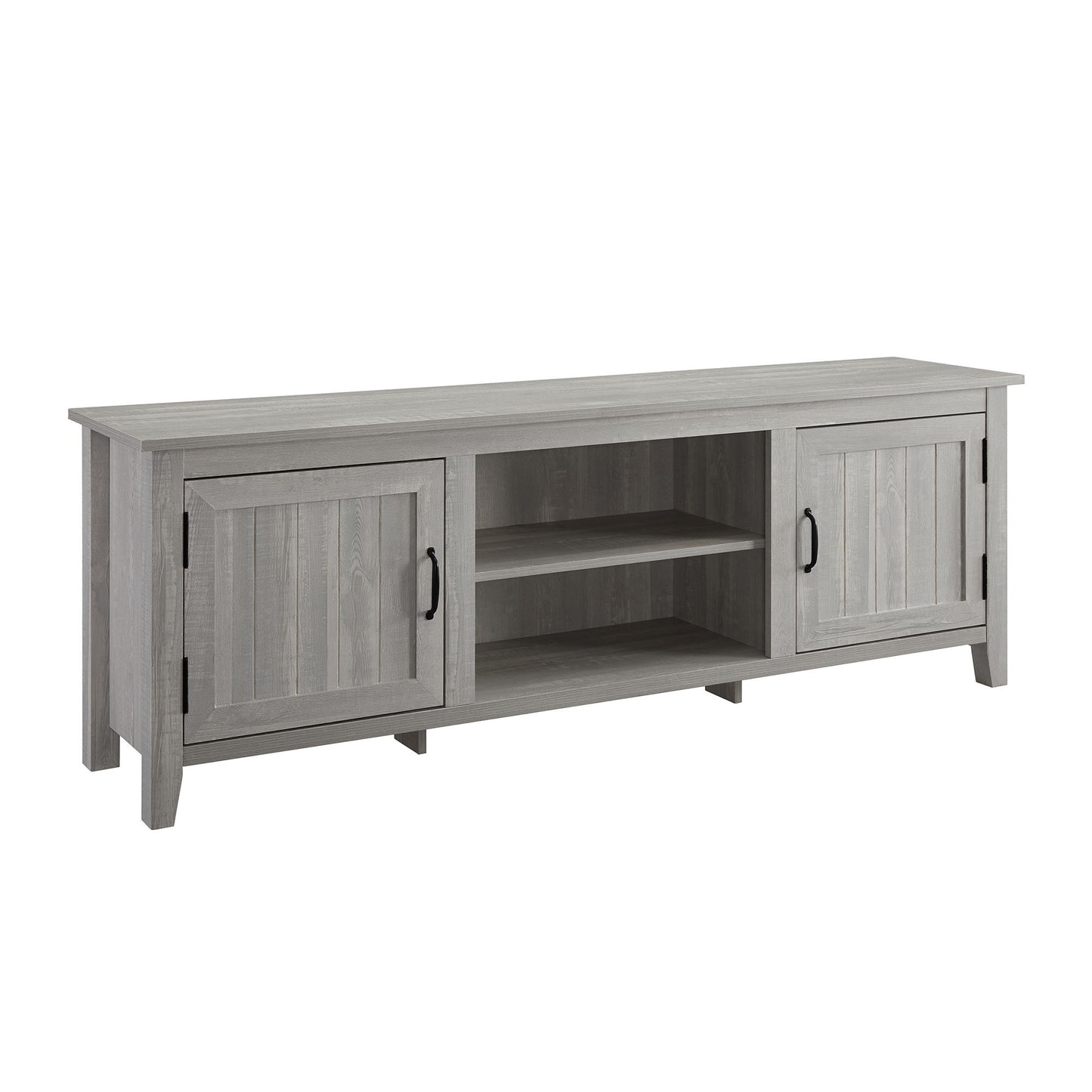 Modern Farmhouse 2 Door Grooved 70" TV Stand For 85" TVs Walker Edison