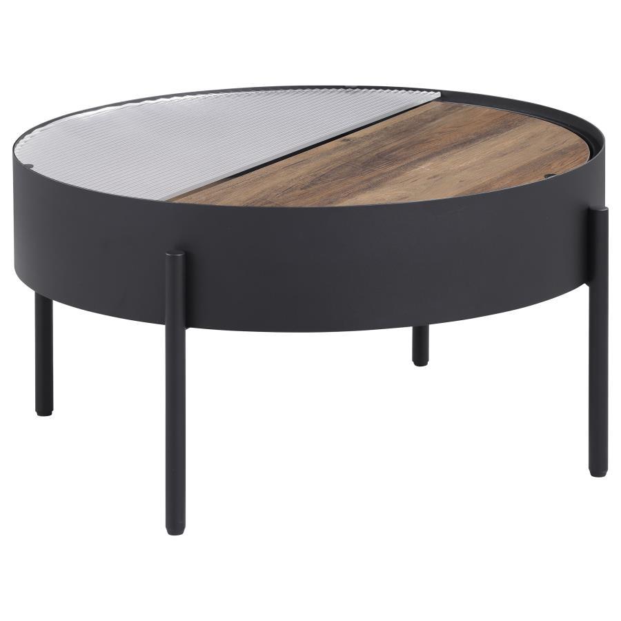 Ozella - Round Table With Hidden Storage Sandy Coaster Fine Furniture