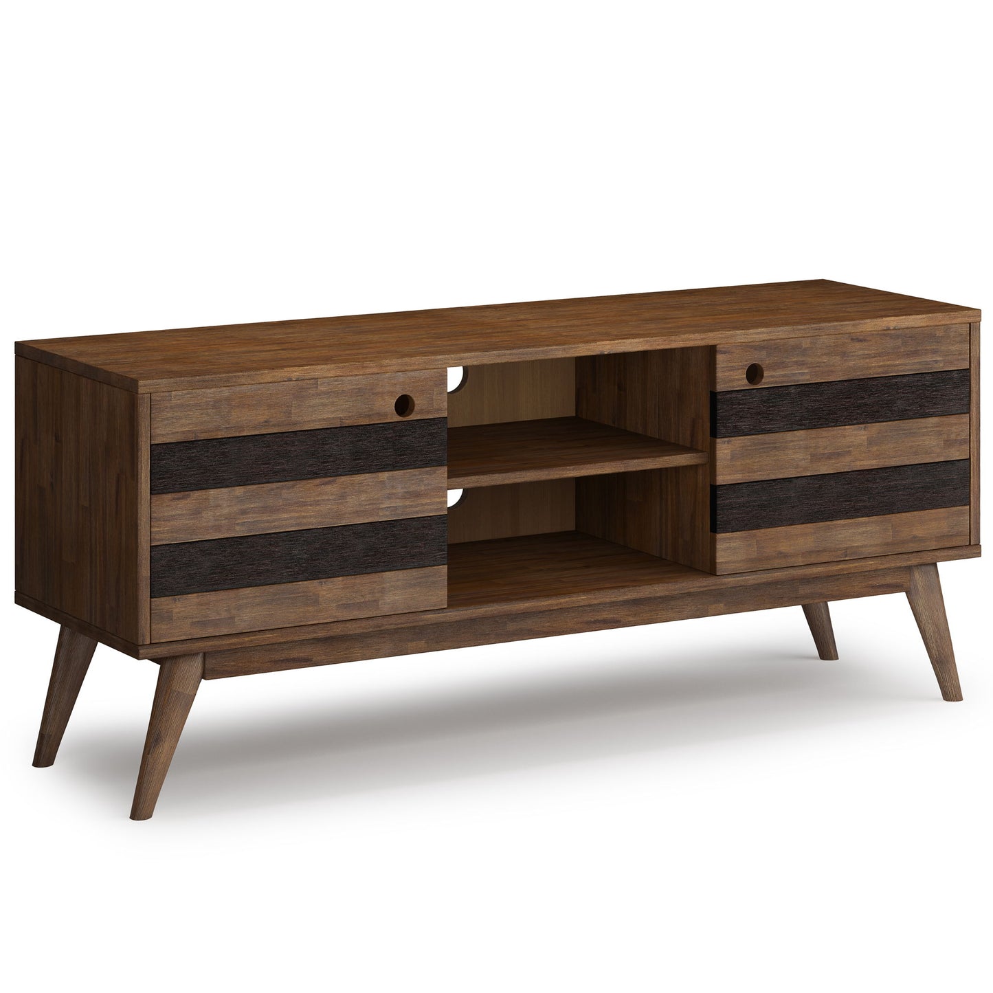 Clarkson - Low TV Stand - Rustic Natural Aged Brown Simpli-Home