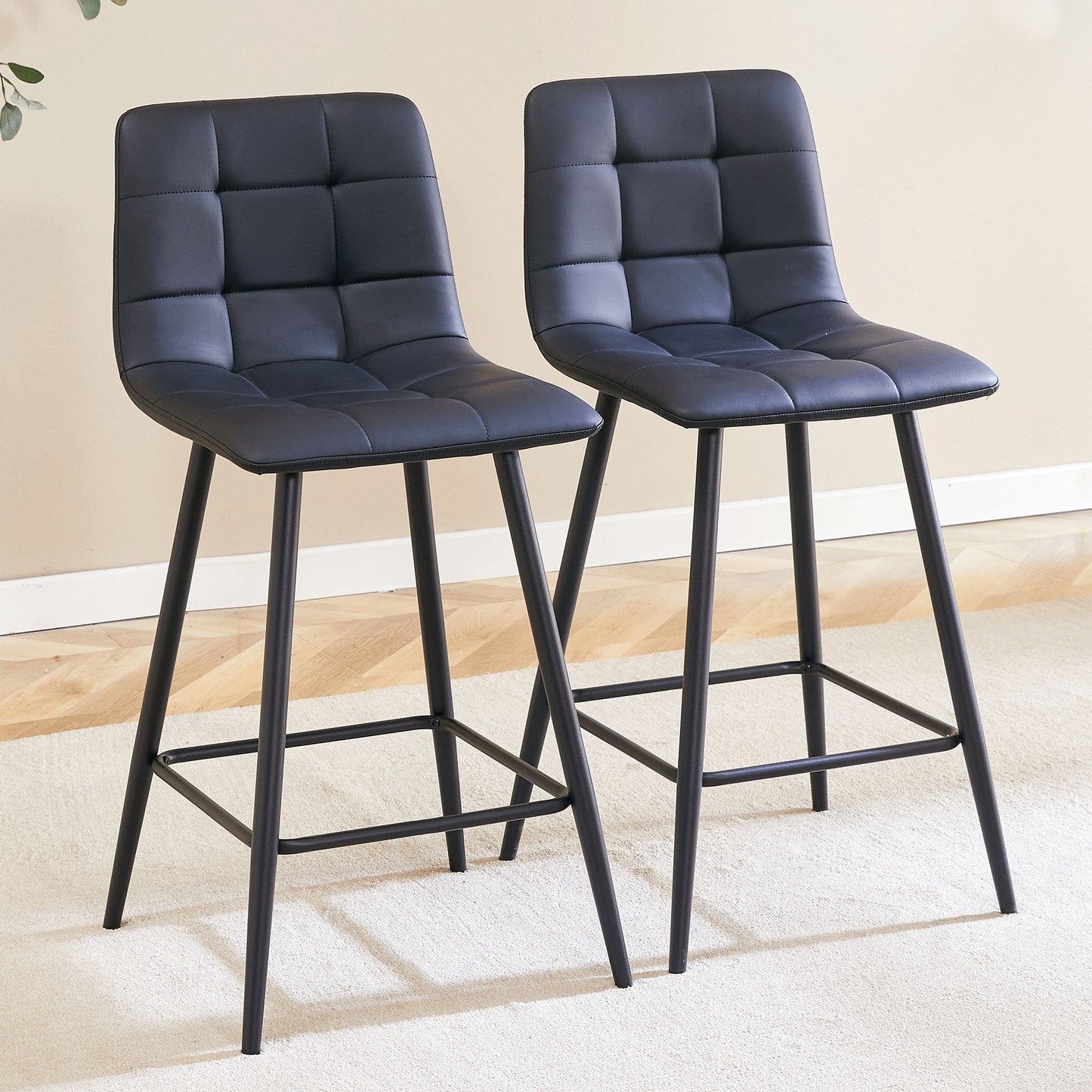 Bar Chair Set Comfortable With Metal Legs And Ergonomic Design Home Essentials
