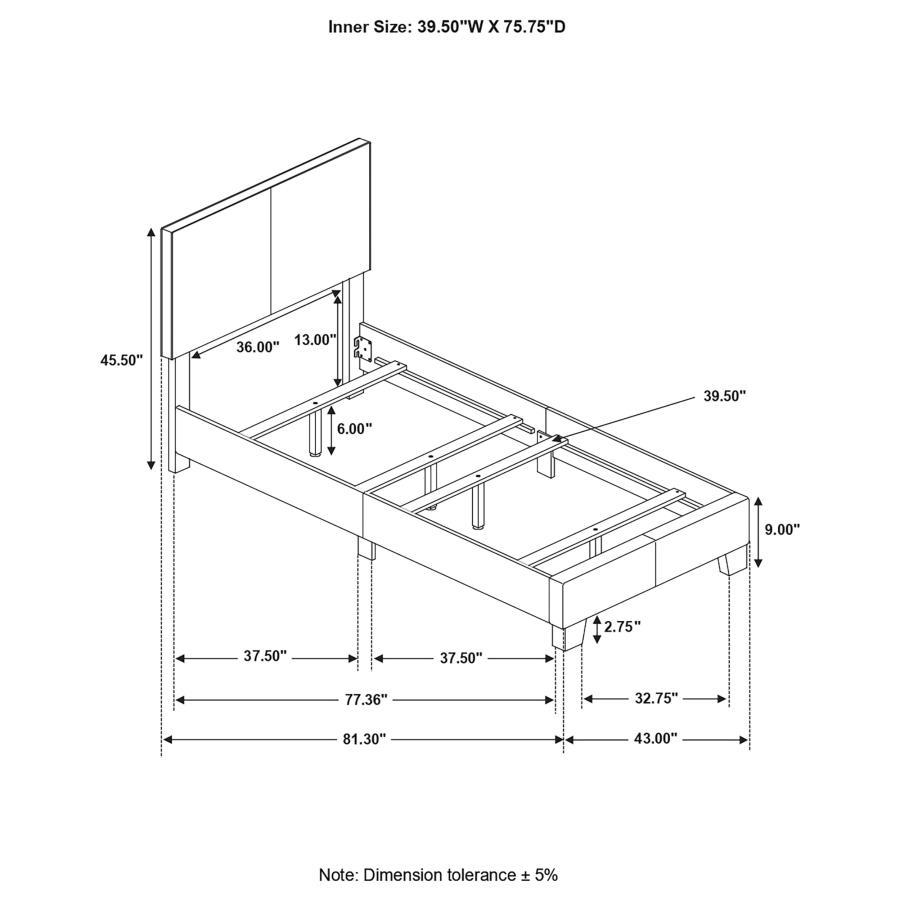 Dorian - Upholstered Panel Bed CoasterEveryday